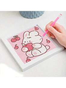 Kit de pintura de diamante DIY com desenho de animal - 1 peça - Gemas acrílicas redondas, artesanato e bordado para decoração de parede - Multicolorido - Ver 1