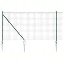 vidaXL Zaun mit Pfosten Grün 1 x 10 m Stahl und PVC - A - Übersicht 2