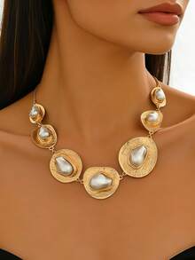 1 pieza Collar gargantilla asimétrico con forma geométrica exagerada y diseño recortado de múltiples formas - Multicolor - Ver 9