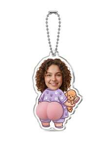 Llavero con foto personalizada, colgante de goma suave personalizado, adecuado para amigos, alivio del estrés, almacenamiento de llaves, adorno de bolso, regalo de cumpleaños - Modelo 3 - Ver 9