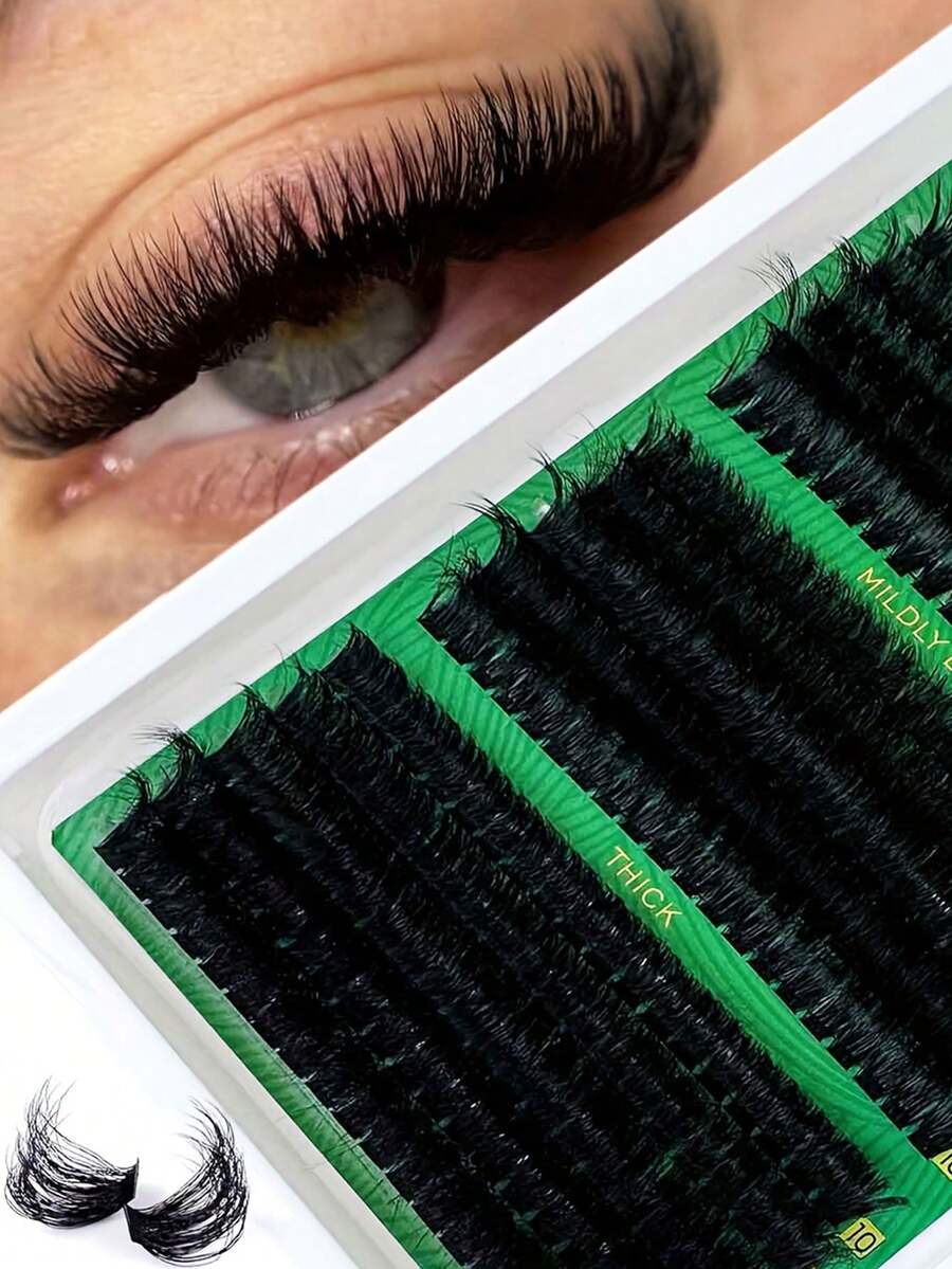 300 DIY Mink Eyelashes 60D/80D/100D Thick Single False Eyelashes, 5D Effect 0.07mm Curling False Eyelashes Suit 10-16mm Mixed Large Capacity Daily Makeup And Cosplay - View 1