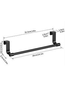 1pc/2pcs Stainless Steel Towel Rack Door Hanging Towel Rack Kitchen Accessories Home Storage Accessories Punch-Free Cabinet Rag Hanging Rack Kitchen Back Towel Storage Single Rod - Multicolor - View 8