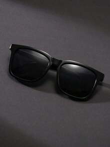 Unisex Y2K Style Oversized Square - Fashionable Beach Driving Glasses, Street Style Accessories To Pair With Sweaters, Jackets, And Cargo Pants X50B - màu đen - Xem 2