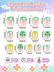 78片全覆盖短款假指甲，专为女孩美甲装饰设计 - 彩色 - 查看 2