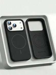 1 ốp lưng điện thoại từ tính cao cấp mỏng nhẹ, tương thích với iPhone 17 Pro Max, 17, 16, 15, 14, 13, 12, Pro Max Plus, hỗ trợ sạc không dây từ tính, bảo vệ chống sốc. - Vỏ đơn màu đen - Xem 1