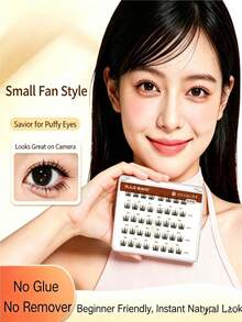 40 Pcs Lash Clusters Individual Lashes, Dual Eye-Widening, Instant Big Eyes, Natural Youthful Look, Soft Wispy DIY Eyelash Extensions For Low-Set Eyes - View 2