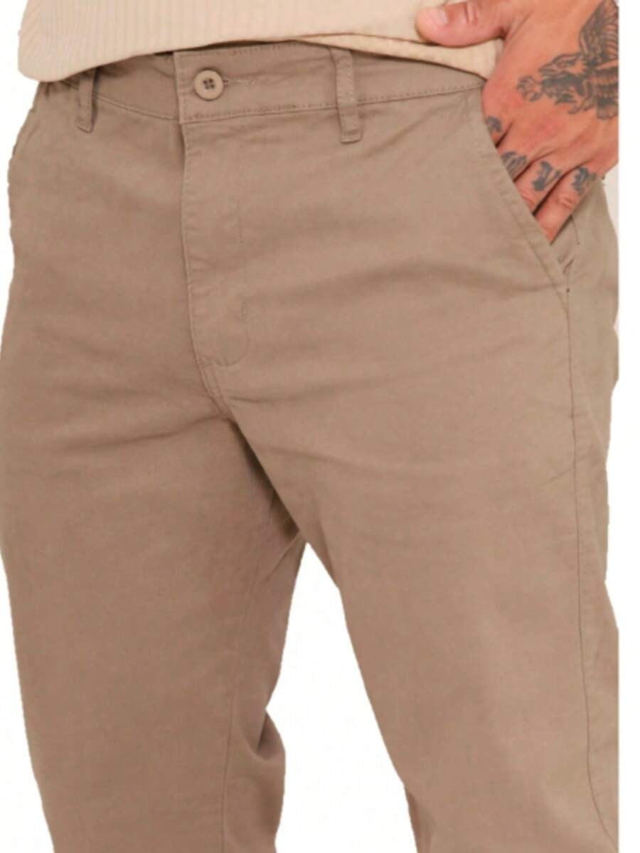 Men's Premium Slim Fit Twill Pants With Elastane - 1 - 查看 1