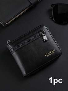 Personalized Custom 2026 New Men's Short Zipper Wallet Multi-Card Slot Fashion Leather Purse Waterproof Niche Design Gift - Multicolor - View 7