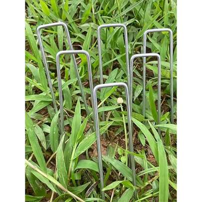 20/50 chiếc cọc làm vườn mạ kẽm, đinh chữ U chống gỉ, dùng để cố định hàng rào, ống tưới, bãi cỏ, vải che phủ cảnh quan, cọc đa năng cố định hoa, dụng cụ làm vườn.