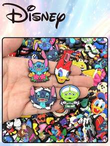 Bộ phụ kiện ngẫu nhiên Disney gồm 10/15/25/35/45 món, được làm từ chất liệu PVC, với các thiết kế hoạt hình dễ thương, thích hợp cho việc tự làm đồ trang trí, có nhiều họa tiết đáng yêu, những chiếc móc khóa giày có thể tháo rời xinh xắn, có thể dùng làm phụ kiện trang trí tiệc hoặc quà tặng ngày lễ, giúp tăng thêm vẻ quyến rũ cá nhân. - ngẫu nhiên - Xem 3