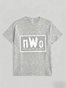 100 Percent CottonSports 's Casual Round Neck Tee Official  Nwo T-Shirt Nwo New World Order Casual Digital Print Pure Heavy Cotton T Shirtmanfinity Men - 灰色 - 查看 13