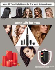 2026 New Multifunctional All-In-One Hot Air Comb, Hair Dryer Comb Set Upgraded Hot Air Comb Air Styler Curling Iron, Hair Styling Tool Suitable As A Gift For Straightening/Curling/Drying/Smoothing Hair - 美規A型插(110-127V) - 查看 9