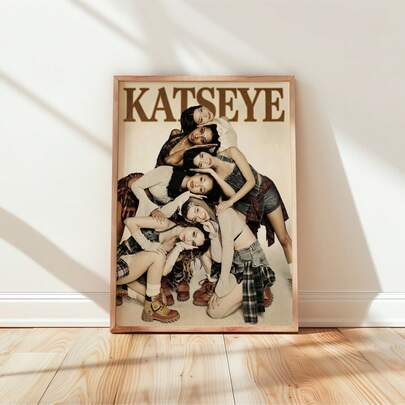 1pc Frameless KATSEYE Girl Group Music Poster Canvas Wall Art - Modern K-Pop Print For Bedroom, Living Room, Dorm Room Decor, Fashionable Home Decoration, Room Decor Bedroom, Decoration, Prints For Wall, Posters, Vintage Decor, Party Decor & Best Gift Choice
