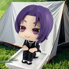 1pc 11cm Anime Character Figure, Sitting Pose Q-Version Collectible PVC Model, Suitable For Desktop Decor, Car Accessories Or Gifts For Fans - Multicolor - View 1