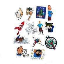 25 miếng dán vinyl chống thấm nước hình truyện tranh Tintin kinh điển, dùng để trang trí vali, laptop, ván trượt. - Nhiều màu - Xem 6