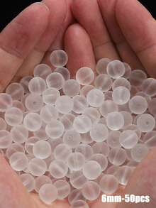 30/50/100Pcs Matte Frosted Glass Beads 4/6/8mm Transparent Round Spacer Beads Smooth Durable DIY Handmade Jewelry Making Supplies For Bracelet Necklace Craft Decor - Beads - View 13