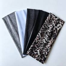 Set da 5 fasce elastiche boeme per donna, con stampa leopardata e colori uniti, fasce elastiche antiscivolo e assorbenti per sudore, adatte per corsa, yoga, uso casual, accessori per capelli - Multicolore - Visualizzare 5