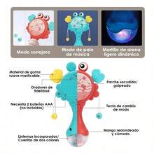 Silla Mecedora Eléctrica para Bebé con Vibración, Música y Mosquitera, Diseño Cartoon - Gris-León - Ver 5