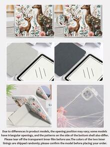 Ốp lưng máy tính bảng hình hươu và cây cối, tương thích với iPad Air 8 (M4) 2026 (11/13 inch), Air 11 inch M3 2025 / M2 2024, Air thế hệ thứ 5 2022, (A16) 11 inch thế hệ thứ 11 2025, tương thích với Samsung Galaxy Tab, Kindle Paperwhite thế hệ thứ 12 2024. Mặt lưng trong suốt, họa tiết thời trang, chức năng tự động tắt/mở màn hình, bảo vệ bằng túi khí, thích hợp làm quà tặng và sử dụng trong văn phòng. - Nhiều màu - Xem 6