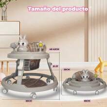 Foldable Baby Walker With Music, Adjustable Height, And Fun - Apricot - View 5