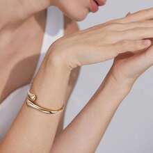 Elegance 11 Designs Gold Plated Cuff Bangle Bracelets Women  Hinged Cuff Open Wide Chunky Gold Bracelet Minimalist Bangle Jewelry - Gold Teardrop - View 4