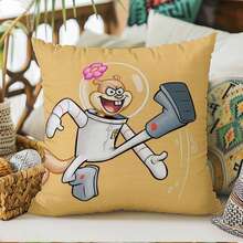 SpongeBob SquarePants 1/4 Fundas de almohada cuadradas con diseño de Bob Esponja - Decoración moderna para automóviles, con cremallera, material 100% poliéster, fundas de cojín decorativas para todo el año - Adecuadas para sala de estar, dormitorio, oficina - Regalo perfecto para entusiastas de los automóviles (Funda de almohada, Cojín) - B - Ver 14