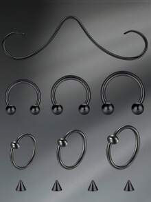 Khuyên mũi có râu, khuyên mũi, trang sức khuyên mũi, khuyên mũi 16g, khuyên mũi bấm, khuyên mũi 16 gauge, khuyên mũi có râu, khuyên mũi bạc vàng đen - Nhẫn vách ngăn - Xem 19