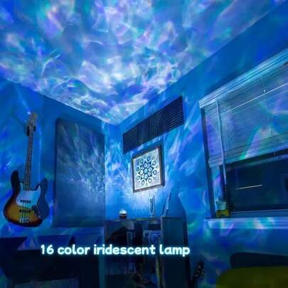 USB Powered Wave Projector - LED Light With Wave Effect, USB Interface Electronic Gadget With Remote Control And Adjustable Color, Creates Underwater Ambiance For Bedroom, Gaming Room, Living Room - Birthday, Relaxation And Home Decor, Suitable For All Seasons Ceiling Decoration, Home Theater, Camping, Wedding, Holiday Party, Gift