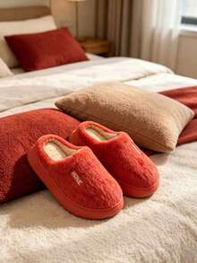 Women's Slippers, Solid Color Slippers Available In Multiple Colors For Indoor And Outdoor Wear, Simple, Lightweight, Slip-On - Red - View 7