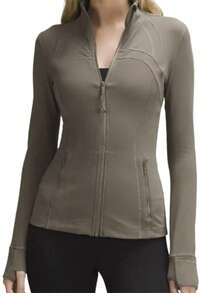 Lululemon Women's Define Jacket Nulu™ | Buttery-Soft Weightless Fabric | Slim Fit Streamlined Athletic Zip-Up | Luxury Studio-To-Street Performance Outerwear - Taupe - View 2