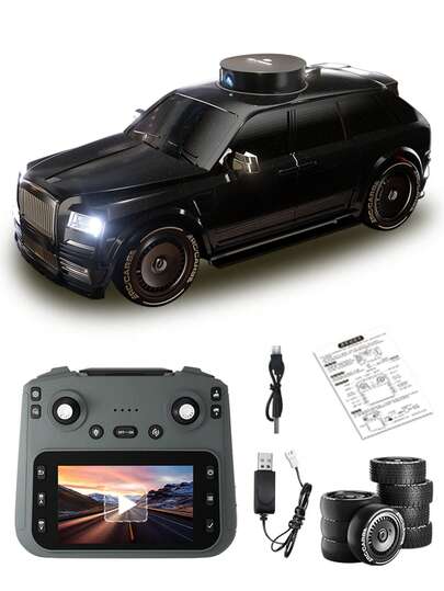 1 pièce Voiture radiocommandée 4 roues motrices, voiture de course tout-terrain haute vitesse, équipée d'une caméra HD, caméra rotative pour prise de vue multi-angles, peut prendre des photos et des vidéos, essentielle pour les voyages, design d'apparence cool, comprend des pneus de dérive et des pneus de course, indispensable pour les pique-niques en famille, grand écran de télécommande, éclairage de voiture de haute qualité, 4 roues motrices, dérive à 360°, batterie haute performance
