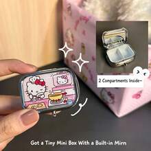 Mini Metal Pill Box With Mirror, Portable Medicine Organizer, Moisture-Proof Light-Proof Sealed Travel Storage Box - Multicolor - View 2