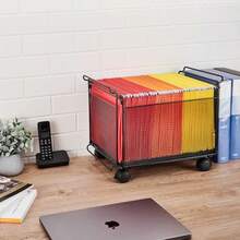 Artesa Presa - Cesta organizadora apilable con ruedas para archivos juego de 2 color negro - negro - Ver 4
