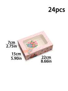 Hộp đựng bánh quy và bánh ngọt trong suốt có cửa sổ, kích thước 22*15*7cm, chất liệu bìa cứng màu trắng, hộp quà tặng cao cấp thích hợp cho các món tráng miệng, đám cưới, tiệc tùng, Giáng sinh, sinh nhật. - Nhiều màu - Xem 13