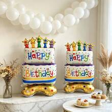 2pcs/Set 26-Inch Birthday Cake Shaped Balloons, Birthday Party Decoration, Celebration Event Gift Prop, Indoor Outdoor Decor - Star Birthday Cake - View 5