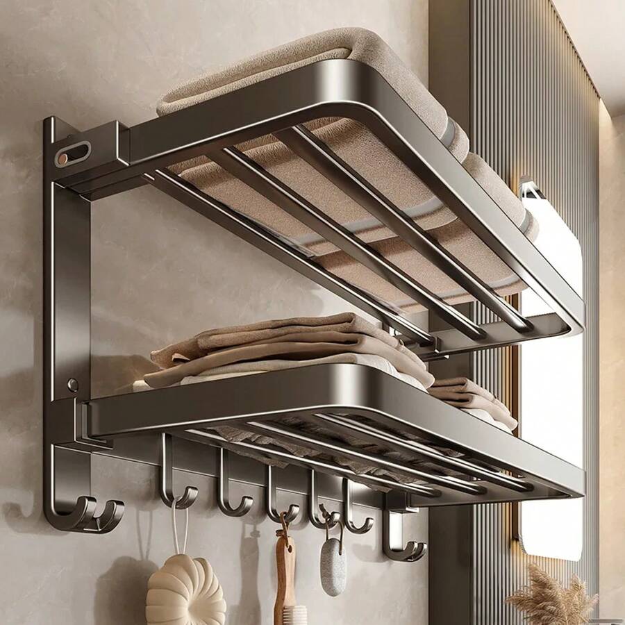 Towel Rack, Non-Punching Toilet Rack, Bath Towel Rack - 50CM - View 1