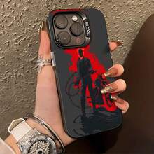 Elegante funda para teléfono con estampado del logo de  en blanco y negro - Compatible con Samsung S26/S25/S24/S23/S22/S21,  17/16/15/14/13/12/11, OPPO,Redmi y Honor. Duradera y a la moda. - Plateado - Ver 3