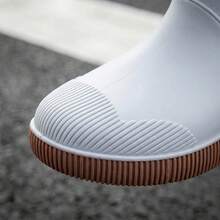 Botas de Lluvia de PVC para Mujer Botines Impermeables Casuales y Elegantes Calzado de Agua Antideslizante y Cómodo de Caña Corta Diseño Moderno con Suela Gruesa Resistente al Desgaste Botas para Lluvia Versátiles y Flexibles de Estilo Urbano Calzado Suave de Exterior Zapatos Impermeables Ligeros Moda - Azul - Ver 5