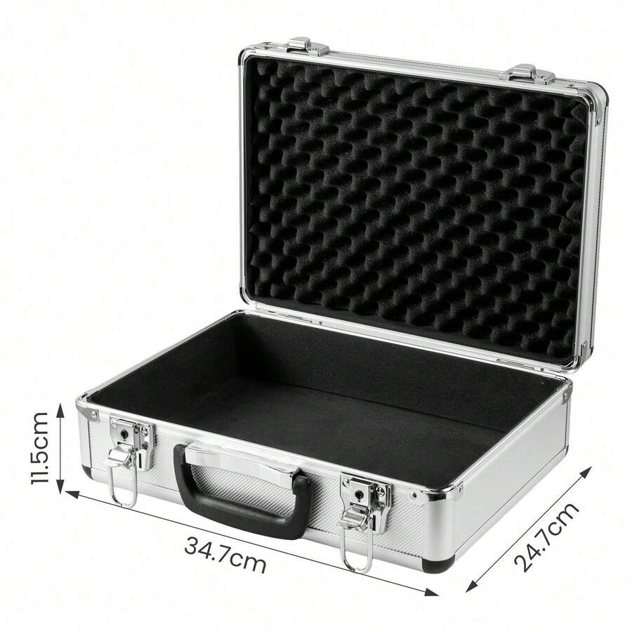 Multi-Function Aluminium Storage Case, Hard Box For Camera & Equipment - Silver - View 1