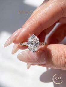 1pc 925 Sterling Silver Sweet Warm Floral Oval Ring, Suitable For Women's Daily Wear, Clubs, Formal Occasions And Holiday Gifts - Bouquet Egg Shape - View 3