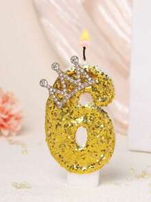 Gold Crown Number Candles, Sparkling Birthday Cake Candles, Princess & Queen Birthday Candles, Party Candle Decorations Suitable For Holidays, Gatherings, Birthday Parties, Birthday Cake Decorations - View 11