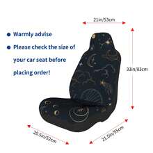 2 piezas Cubiertas de asiento de coche con símbolos celestiales impresos, cómodas y transpirables de seda de hielo, adecuadas para todas las estaciones, fácil cuidado y lavables a máquina, decoración interior del coche - Fundas para asientos - Ver 5