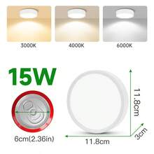 5W/10W/15W/25W LED嵌入式筒灯，现代吸顶灯，适用于客厅、卧室、走廊、厨房、浴室、衣橱、店面、酒店、图书馆、酒吧、仓库等场所，黑/白/金配色，暖白/中性白/冷白光可选 - 明裝筒燈 - 查看 34