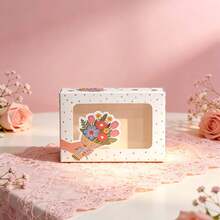 Hộp đựng bánh quy và bánh ngọt trong suốt có cửa sổ, kích thước 22*15*7cm, chất liệu bìa cứng màu trắng, hộp quà tặng cao cấp thích hợp cho các món tráng miệng, đám cưới, tiệc tùng, Giáng sinh, sinh nhật. - Nhiều màu - Xem 11