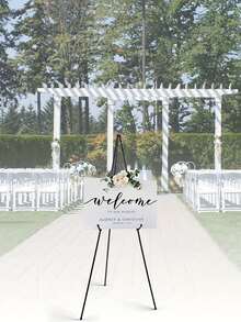 1pc 63-Inch Easel, Suitable For Wedding Signs, Poster Display, With Storage Bag, 5lbs Capacity, Foldable Portable Floor Easel For Wedding Banners And Poster Display, Tabletop Easel, Metal Tripod, Party Gift, Room Decor, Bridal Gift, Birthday, Graduation, Birthday Decor, Party Decor, Bachelorette Party, Wedding, Outdoor Decor, Summer Beach, Back To School, School Supplies - Nhiều màu - Xem 5