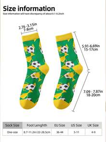 1/2 Đôi tất dài đến bắp chân in hình cúp và quả bóng đá World Cup, màu xanh lá cây Brazil + họa tiết cúp và quả bóng đá phủ khắp bề mặt, chất liệu mềm mại, thoáng khí và co giãn, phong cách dành cho người hâm mộ bóng đá, thoải mái khi xem các trận đấu/thể thao và mặc thường ngày. - màu xanh lá - Xem 4