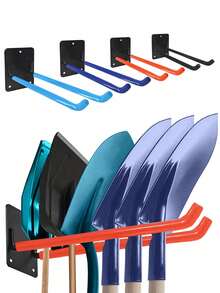 1pc Heavy-Duty Steel Garage Organizer Wall-Mounted Hanging Shelf For Garden Tools - Multi-Purpose Overhead Utility Rack - Shovel, Rake, Broom Organizer Wall Hooks - Multicolor - View 8