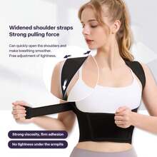 Unisex Back Support Corrector For Autumn/Winter, Shoulder Corrector, Adjustable Full Back Support, Upper And Lower Back Relief - Scoliosis, Hunchback, Kyphosis, Thoracic Spine, Spinal Corrector, Suitable For Exercise And Home Sports Belt - Black - View 9