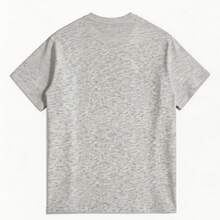 Men 100% Cotton Boston Letter Print Crew Neck Short Sleeve T-Shirt Soft Breathable All Season Casual Tee For Daily & Holiday Gift - 灰色 - 查看 2