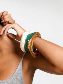 Kryxie 3pcs/1pc Exaggerated Geometric Bracelet Set, Versatile Jewelry Accessory For Daily Wear, Party, Vacation, Boho Style - Geometric Bracelet - View 3